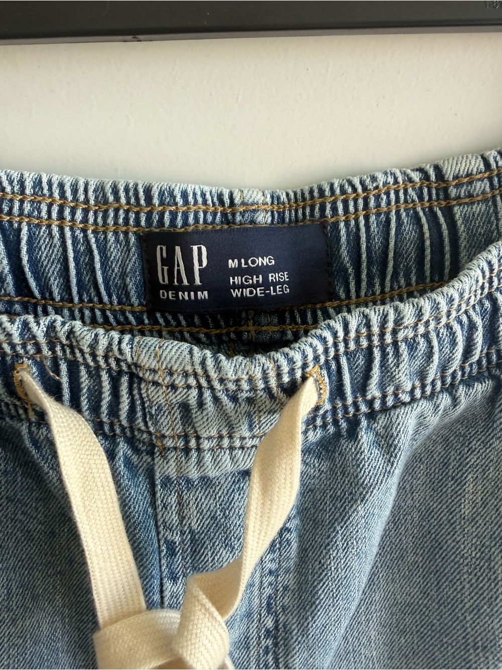 GAP Denim Women’s High-Rise Wide-Leg Jeans - Light Blue M Tall